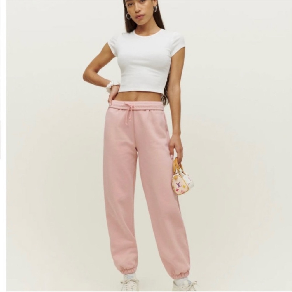 Reformation pink sweat pants